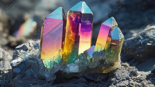 Rainbow Crystal Gemstone - Close Up Macro Photography photo