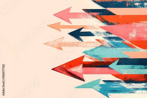 A collection of arrows pointing in various directions, great for illustrating diversity and options.