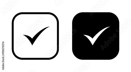 Free Download Tick, checkmark icon on black square. Check mark concept - GFXLoad