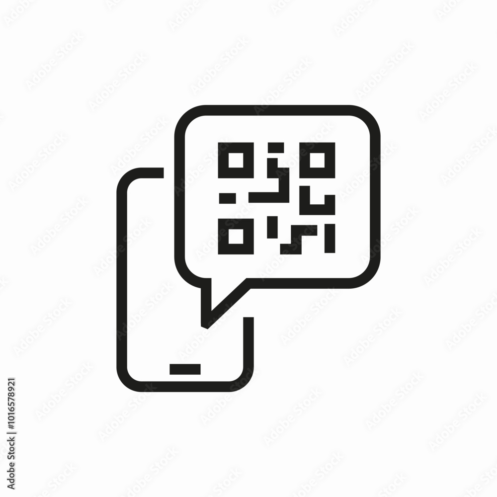 QR code message icon sign vector QR code message icon sign vector