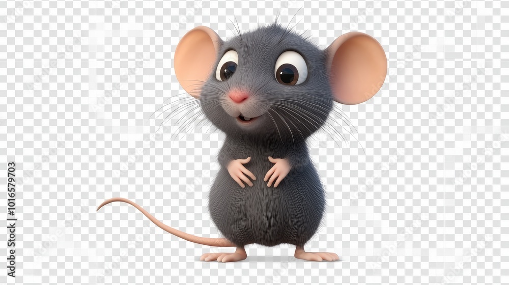 High-resolution PNG clipart of a cute gray rat in a cartoon style, with large ears and a long tail, perfect for die-cut designs. Isolated on a transparent background. High-resolution PNG clipart of a cute gray rat in a cartoon style, with large ears and a long tail, perfect for die-cut designs. Isolated on a transparent background.