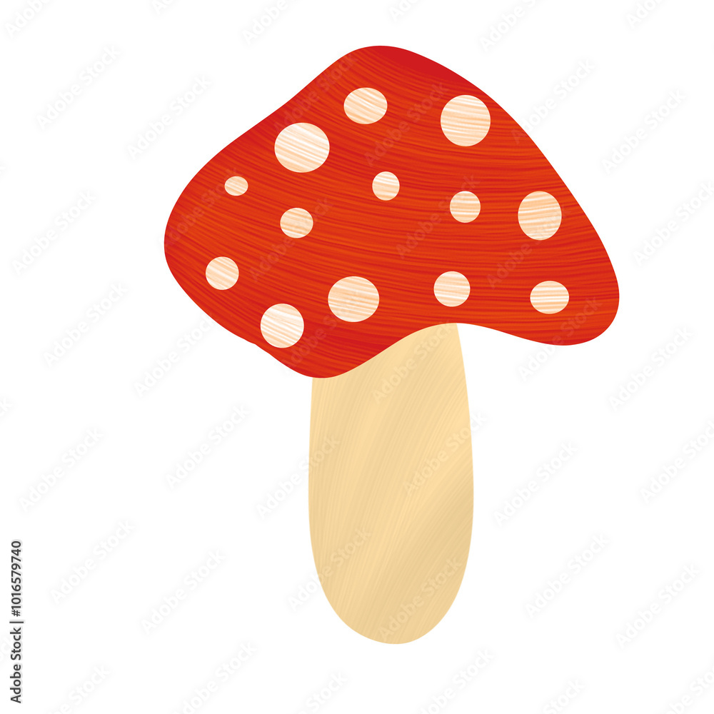 Illustration of a red mushroom. Illustration of a mushroom with a cute shape Illustration of a red mushroom. Illustration of a mushroom with a cute shape