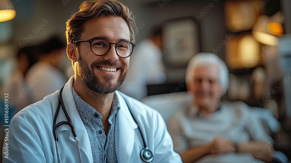 young doctor examining seniors patients in a hospital room.stock image young doctor examining seniors patients in a hospital room.stock image