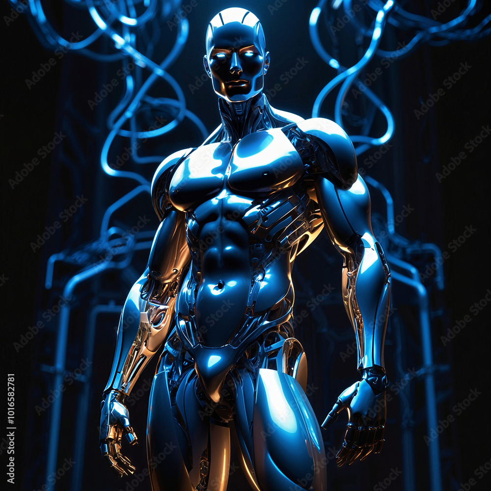 cyber person with spaceship cyber person with spaceship