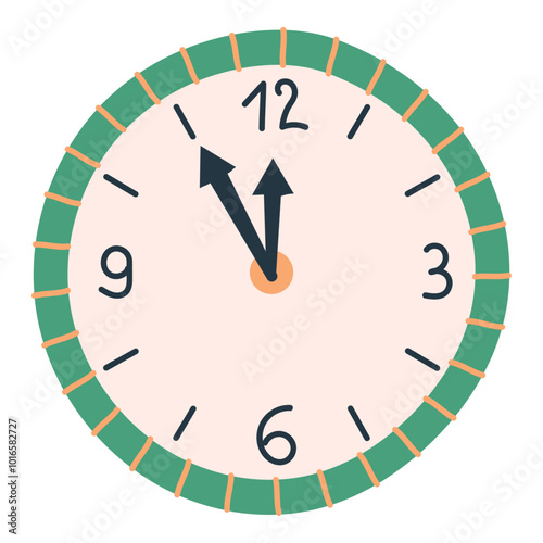 Round clock. Isolated object on white background