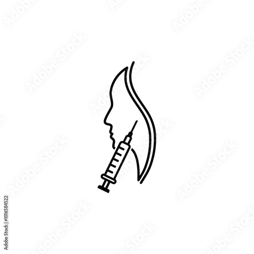 beauty injections icon vector Botox cosmetology logo Beauty salon sign
