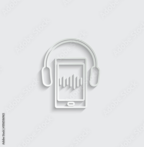 phone icon vector listen to music sign voice message  audio icon