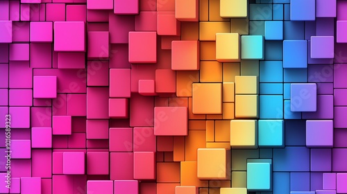 Abstract gradient color blocks, poster background, 3D illustration