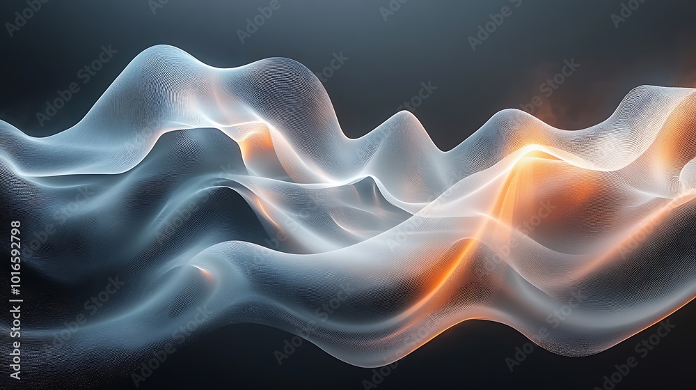 Abstract wavy glowing light design. Abstract wavy glowing light design.