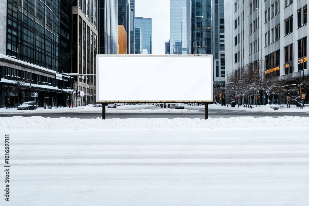 An empty billboard in an urban environment. The form for advertising. Marketing. Billboard in the metropolis, big city An empty billboard in an urban environment. The form for advertising. Marketing. Billboard in the metropolis, big city