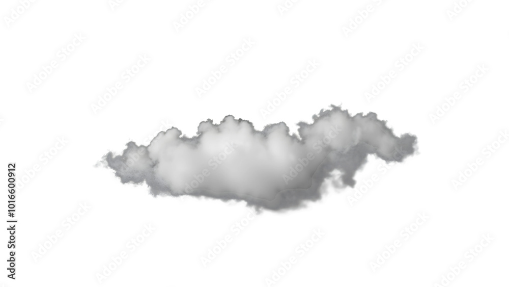 Soft and long cumulus cloud formation, isolated on transparent background, Generative AI Soft and long cumulus cloud formation, isolated on transparent background, Generative AI