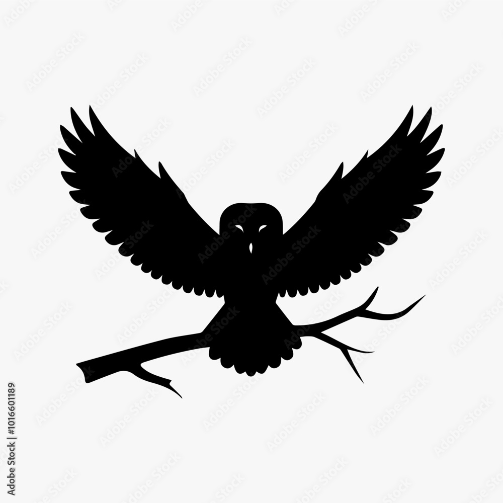 Fototapeta premium Midnight Sentinel: The Bold Bald Owl