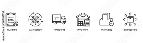 Logistics banner web icon vector illustration concept with icon