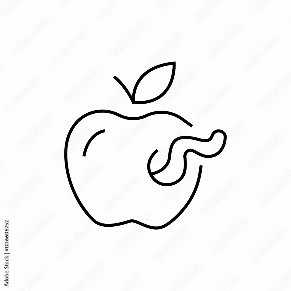 apple worm icon sign vector apple worm icon sign vector