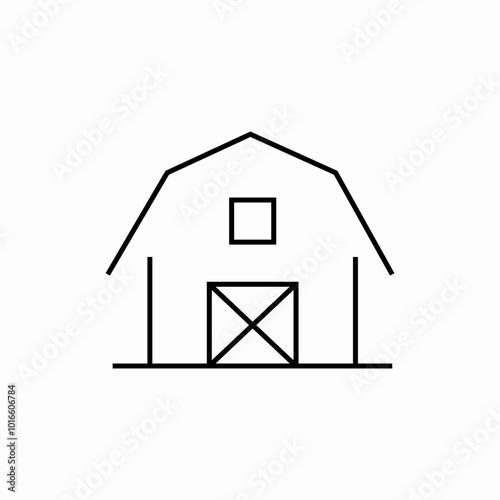 farm barn icon sign vector