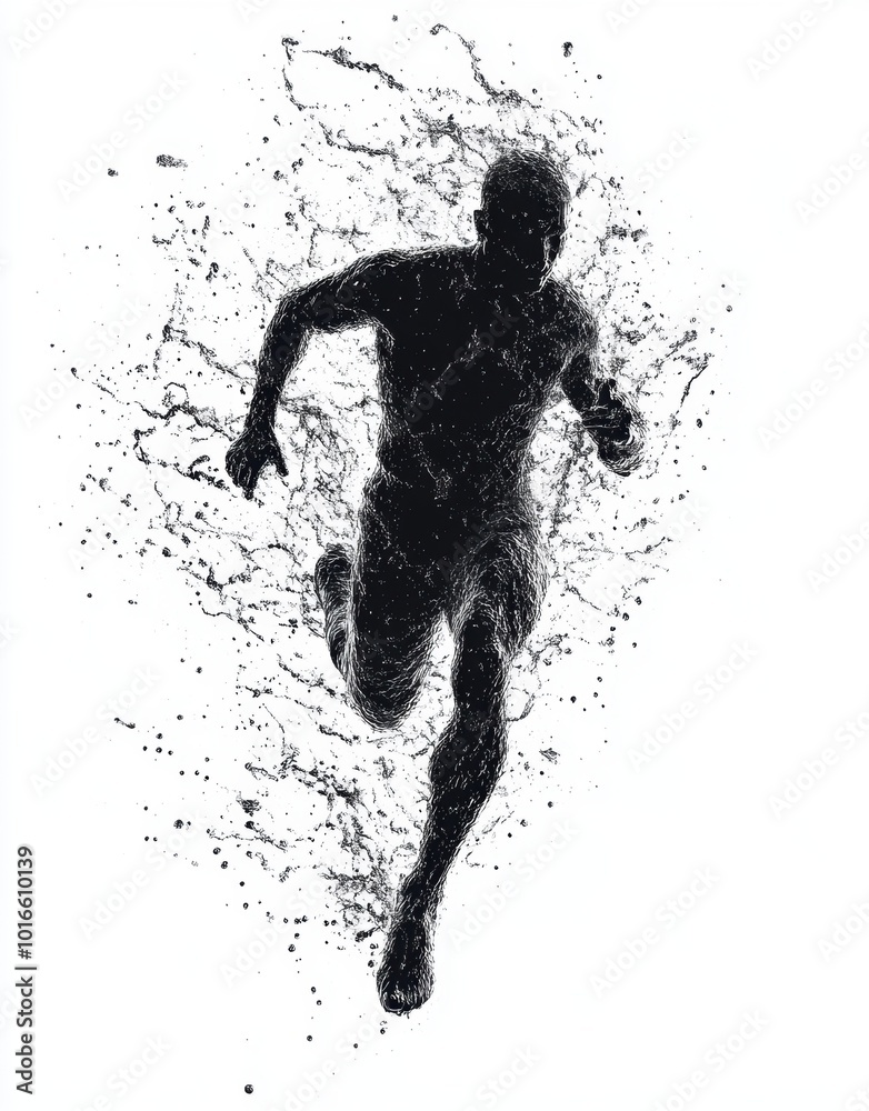 Obraz premium Water Runner Silhouette.