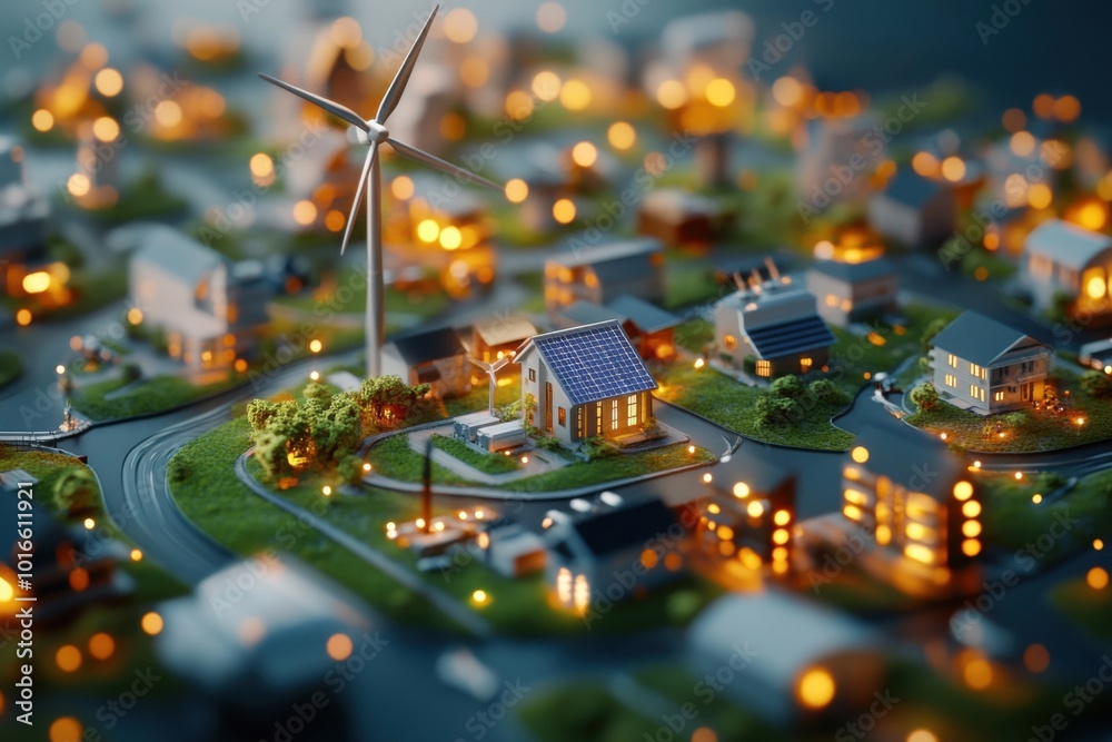 Obraz premium Renewable Energy Implementation in Modern City Planning