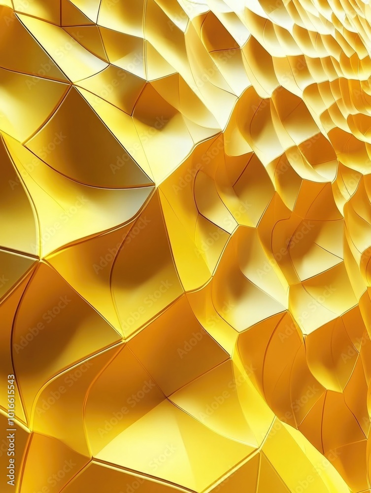 Obraz premium Modern Artwork: Abstract Waves in Vibrant Gold