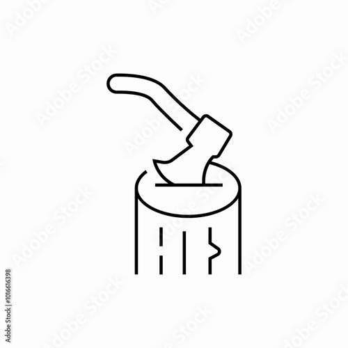 axe in stump icon sign vector
