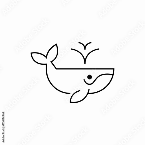 blue whale icon sign vector