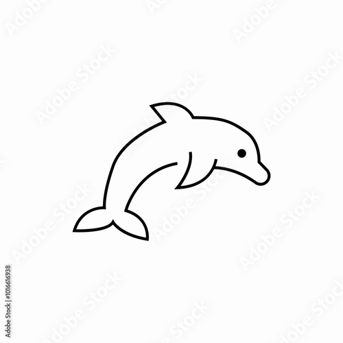 dolphin fish icon sign vector