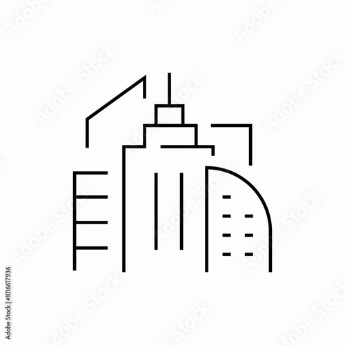 office building icon sign vector