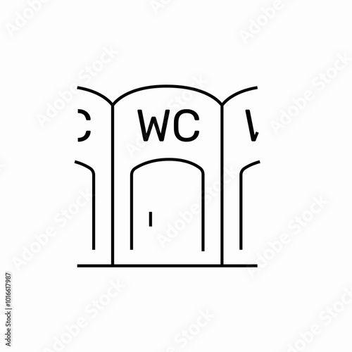 public wc door icon sign vector