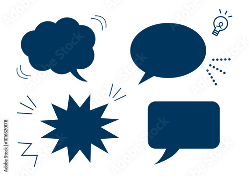 シンプルな吹き出しのフレーム素材