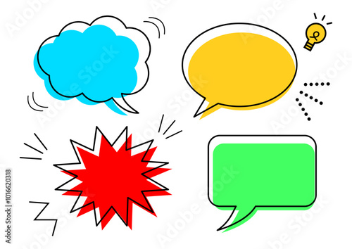 シンプルな吹き出しのフレーム素材