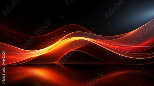 Abstract Background with Soft orange and red Wavy Lines, Harmonious Blend of Colors Creating Tranquil Atmosphere for Graphics, Posters, Web Pages, and Print Media