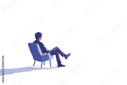 psychotherapy session isolated illustration