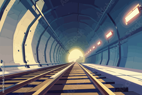 railroad tunnel isolated illustration