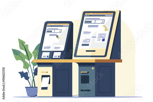 voting machine isolated illustration