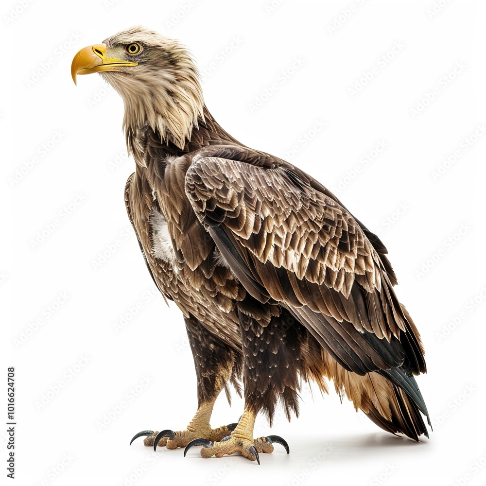 Powerful Eagle in Solitude on white background Powerful Eagle in Solitude on white background