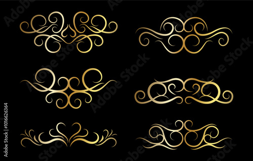 Calligraphic set art ornament pack