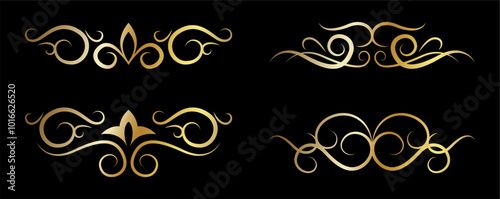 Calligraphic set art ornament pack