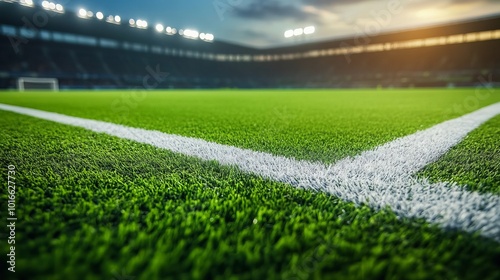 Wallpaper Mural Close-up of a soccer field corner with vibrant green grass. Torontodigital.ca