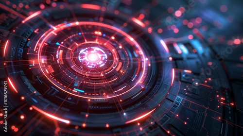 Wallpaper Mural Futuristic Digital Interface Display Highlighting Risk Mitigation Strategies in a High-Tech Environment Torontodigital.ca