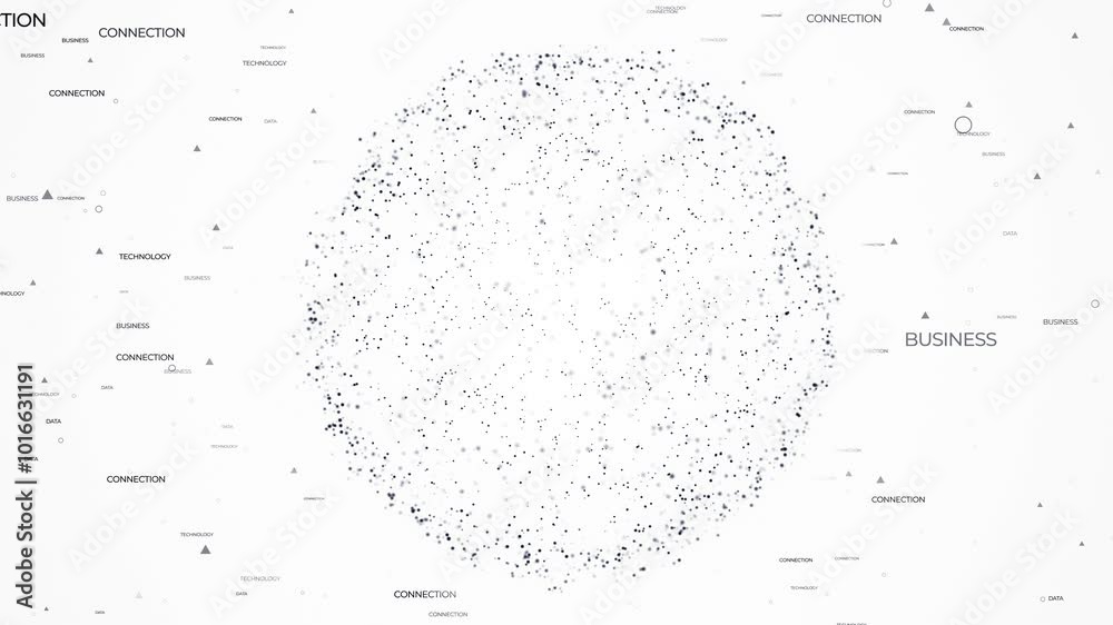 Flowing Globe and Digital Network - White, Loopable - Connection Business Concept Background