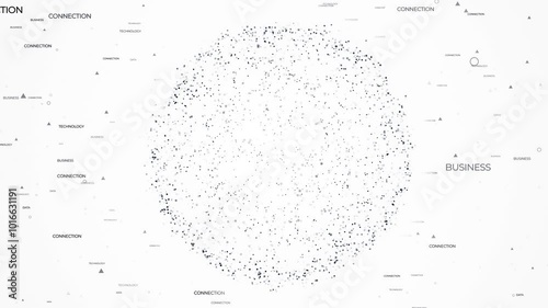 Flowing Globe and Digital Network - White, Loopable - Connection Business Concept Background