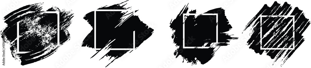 Black grunge with frame. Vector black painted shapes. Dirty artistic design elements, boxes, frames for text. vector eps10 Black grunge with frame. Vector black painted shapes. Dirty artistic design elements, boxes, frames for text. vector eps10