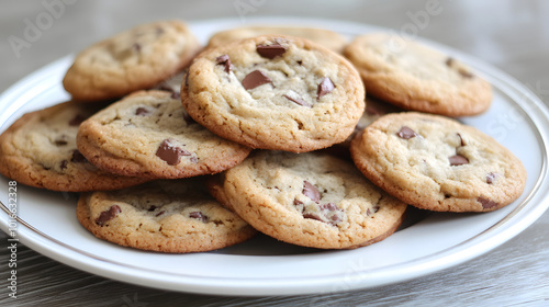 Homemade Chocolate chip cookies, delicious sweet bakery dessert