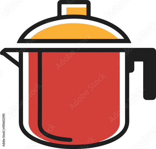 Colorful Cooking Pot Vector Illustration