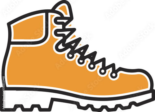 Stylized Vector Illustration of a Hiking Boot