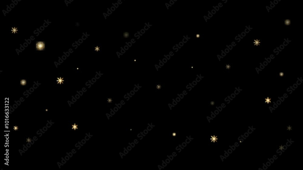 Gold stars on sky shining and appearing, alpha channel, transparent background Gold stars on sky shining and appearing, alpha channel, transparent background