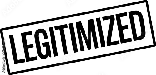Vector Stamp Design: LEGITIMIZED Text in Black Style