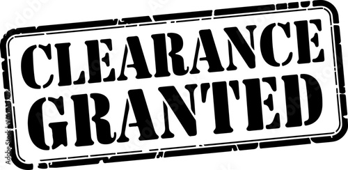 Vintage Clearance Granted Rubber Stamp Vector Design