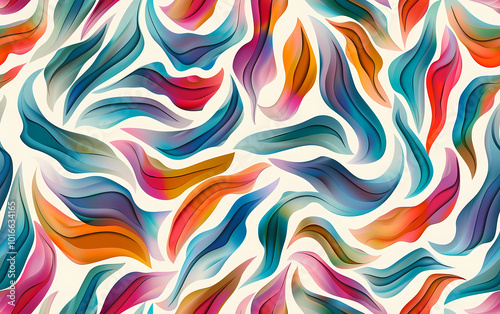 Vibrant abstract flowing shapes seamless colorful pattern