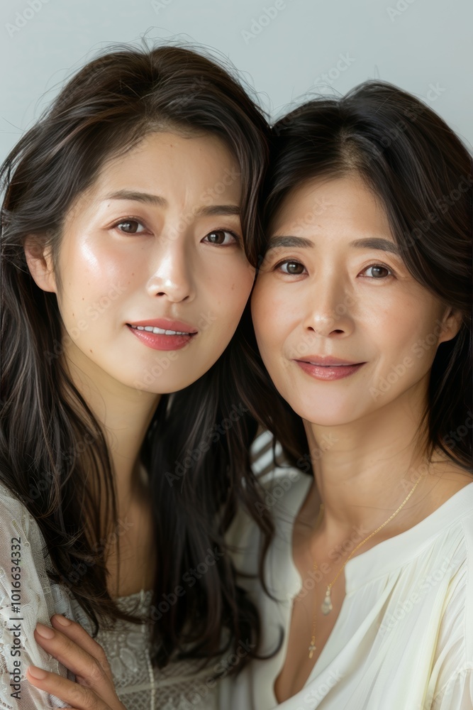 Heartwarming Portrait of a Loving Mother and Daughter Embracing and Smiling Together Heartwarming Portrait of a Loving Mother and Daughter Embracing and Smiling Together