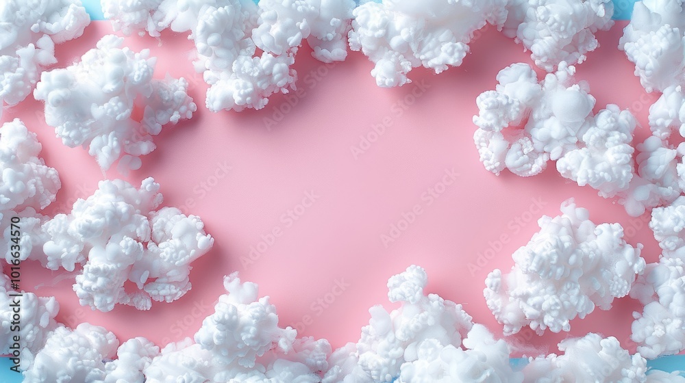Cloud Computing Concept Frame Border with Fluffy White Clouds on Pink Background for Modern Technology and Digital Themes Cloud Computing Concept Frame Border with Fluffy White Clouds on Pink Background for Modern Technology and Digital Themes